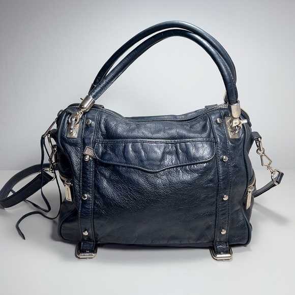 Rebecca Minkoff Studded Cupid Satchel Black Color With Gold tone Hardware - Picture 2 of 16